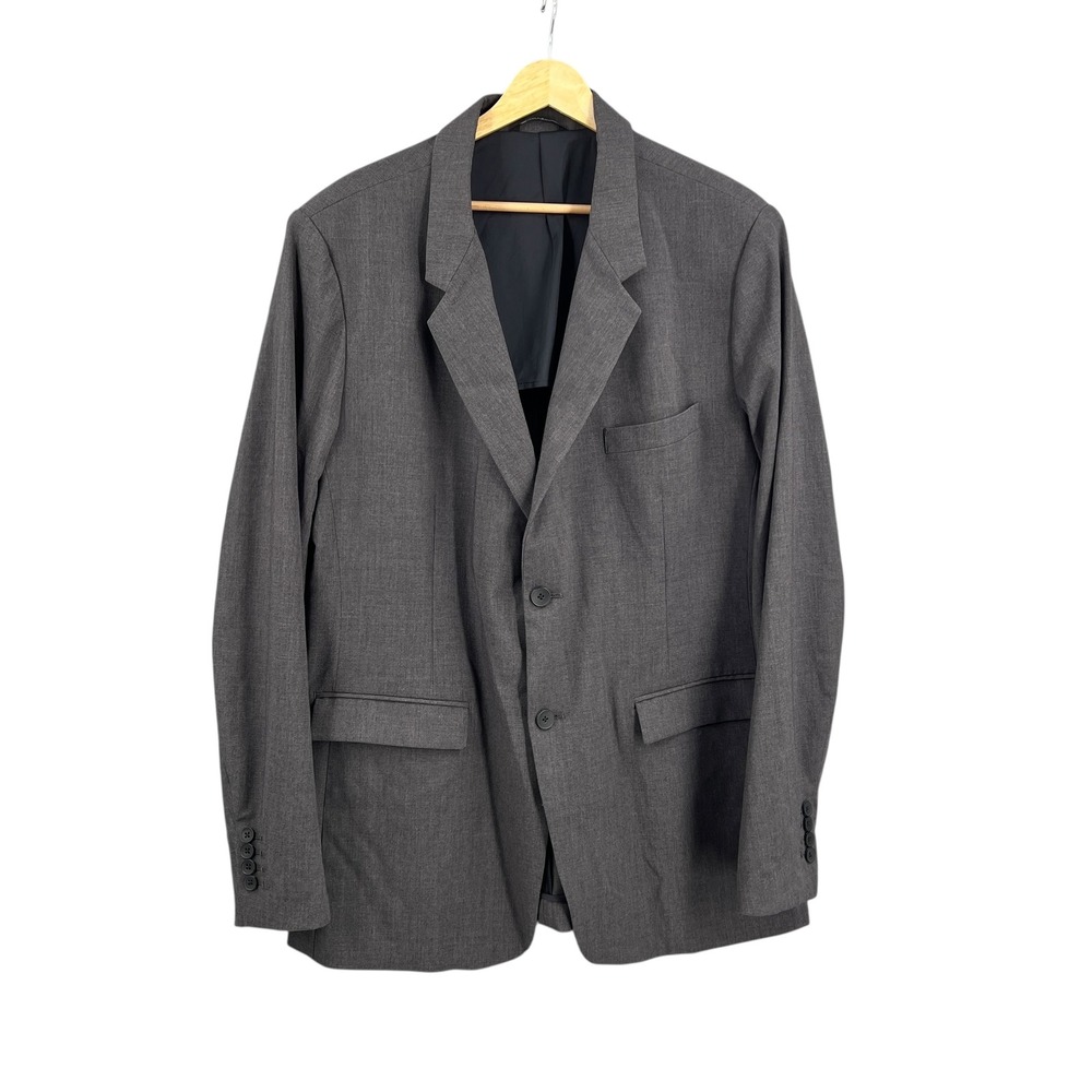 Ministry of Supply Gray Stretch Blazer Jacket Mens 46 Two Button Tech Fabric